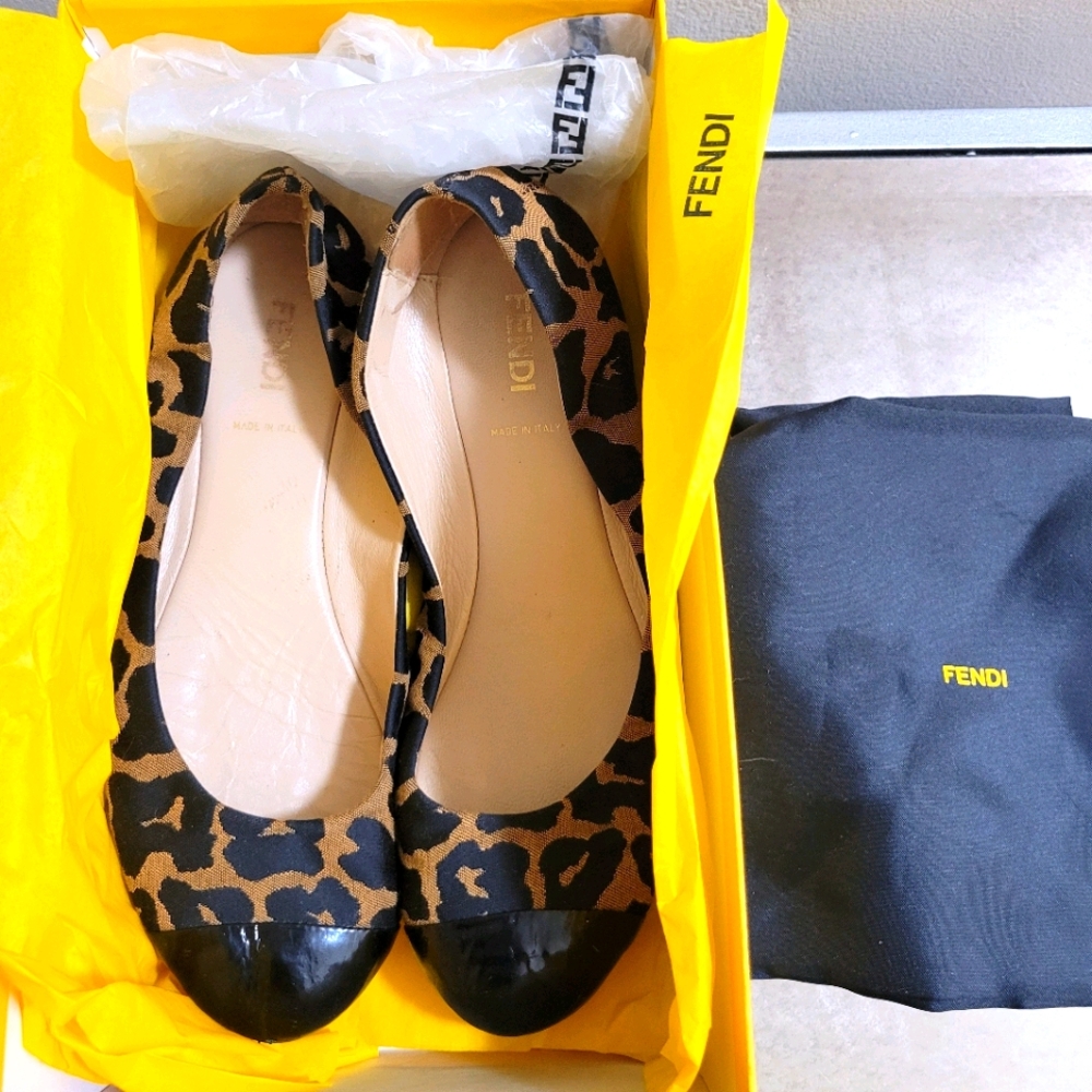 Fendi Cap Toe Ballerina Slip On Ballet Flats 9